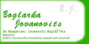 boglarka jovanovits business card